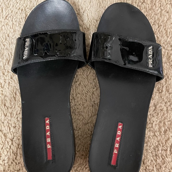 PRADA logo slide sandal - black - 6.5 - Picture 1 of 6